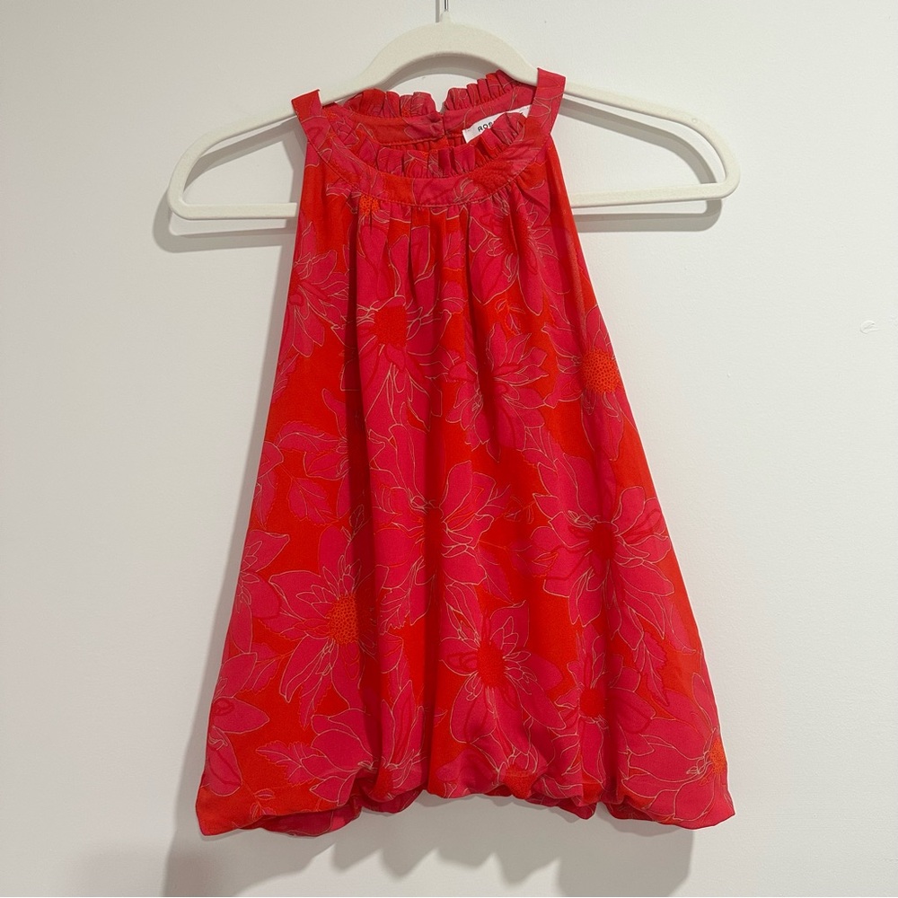 Rose & Olive Red Floral Blouse